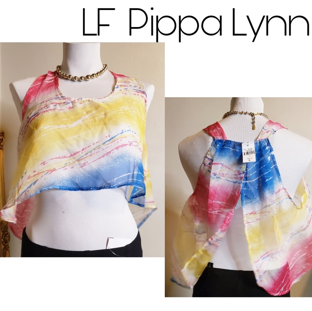 LF Pippa Lynn sheer crop top. Sz Med